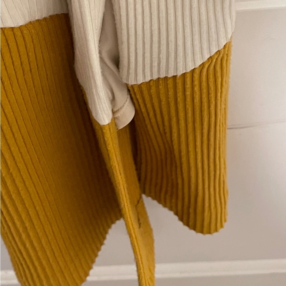 Anthropologie Hutch Lena Colorblocked Knit Midi Dress Black Gold Petite Small - Picture 4 of 13